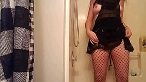 Goth girl indulges in drinking pee.