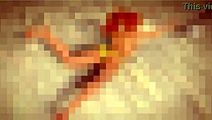 Topless Beach Ball with Petite Redhead Beauty