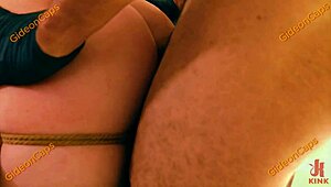 Blonde bound tight for rough hardcore maledom fisting action