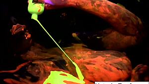 busty natasha nice black light video shoot