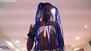 Huge black dick Artemixxx drills tiny ebony pussy of Trixxie Morella