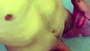 Hot bathroom solo with Brazilian amateur exhibitionist