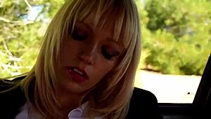 Steamy Car Fuck with Spanish Stefanni Tarrago and Her Natural Tits Bouncing on French Big Cock
