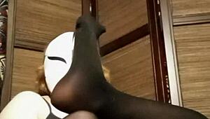 a woman in pantyhose and stockings relaxes at home