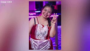 wow! sexy asian teen 18+ stripper dances and fingers her tits and ass on pole!