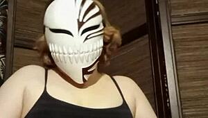 a woman in pantyhose and stockings relaxes at home