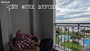 Old man pushes stinky asshole on girl's face during wild cosplay