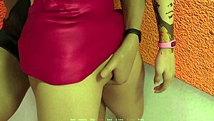 yo, getting a handjob while fingering this busty tattooed college girl!