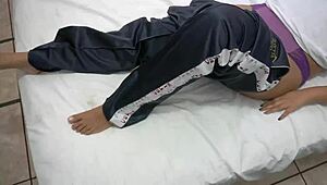 OMG, this petite student in uniform drains her teacher with a massive creampie!