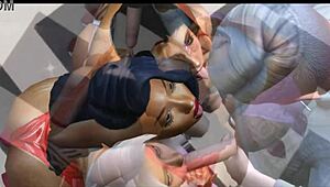 Nicki Minaj, Cardi B, Megan Thee Stallion in wild ebony threesome