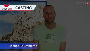 Tiny Guy with Hard Cock Bangs Blonde with Big Tits in First Porn