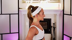 Man, watching HannahJames710 crush this lower body workout is pure fire. Her yoga moves and tight ass got me hooked!