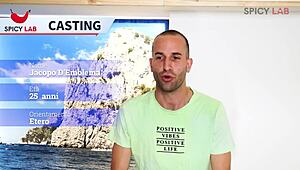 Tiny Guy with Hard Cock Bangs Blonde with Big Tits in First Porn