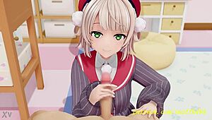 Kan inte fatta hur het den här Uimama 3D blowjob i Hololive är, den gör mig galen