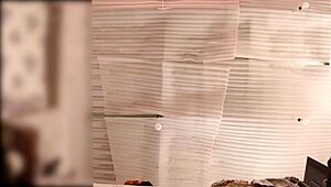 Wow, No Panties! Curvy Maid Bends Over Folding Clothes While Spied on in Real Time