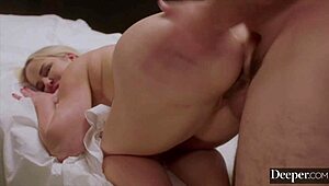 Deeper curvy goddess Vic Marie gets facial cumshot after deepthroat blowjob