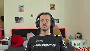 My boyfriend ignored me until I invited my friend over. Then the naughty guy loved getting a double blowjob from us!