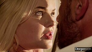 Deeper curvy goddess Vic Marie gets facial cumshot after deepthroat blowjob