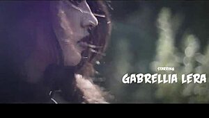 Is this sexy model topless in an outdoor photoshoot teasing you?