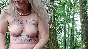 2024 07 16, esclave f in forest for homemade exhibition session