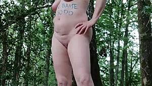 2024 07 16, esclave f in forest for homemade exhibition session