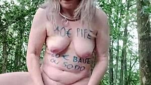 2024 07 16, esclave f in forest for homemade exhibition session