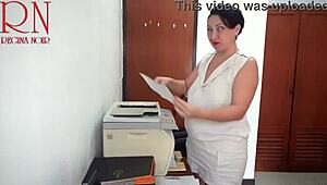 I’m such a silly secretary, scanning my boobs and pussy on office MFP 1