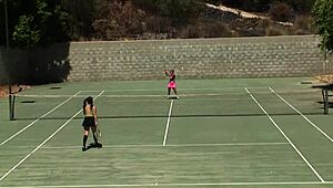 hey, Tristan Berrimore and Cameron Canada get freaky as lesbians