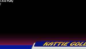 Wetandpuffy - Redhead plays with vibrator up close on blue toy.