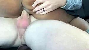 Cheating Ebony Wife Takes White Cock In Car