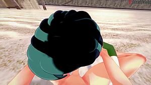 gwen gets wild on the beach in free pov fantasy. total drama action unfolds with fantasyking3 in full 3d glory.