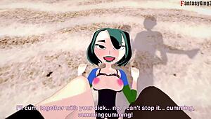 gwen gets wild on the beach in free pov fantasy. total drama action unfolds with fantasyking3 in full 3d glory.
