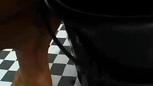 That dirty slutty maid pees indoors in panties!