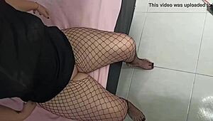 Your Neighbor Pleases With Mesh Feet Fetish Up Close. Her Wet Vagina Awaits Your View.