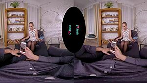 vrhush kinuski gives pov blowjob in stockings