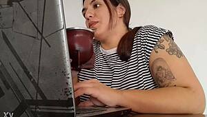 carla farting quietly while working on her tasks