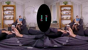 vrhush kinuski gives pov blowjob in stockings