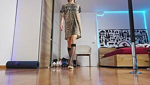 i’m totally into this high heels fashion show with stunning blonde feet and ass.