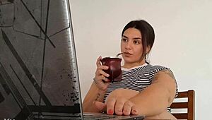 carla farting quietly while working on her tasks