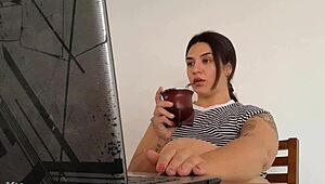 carla farting quietly while working on her tasks