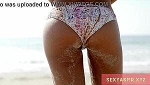 beach hottie binaural in bikini catches every eye around