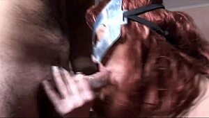 As a housewife, I hide my slutty face behind a mask while giving blowjobs and swallowing cum.