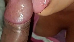 Latina amateur teases with tongue sucking