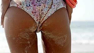 beach hottie binaural in bikini catches every eye around
