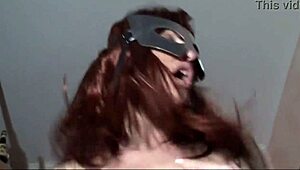 As a housewife, I hide my slutty face behind a mask while giving blowjobs and swallowing cum.