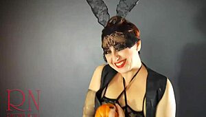 halloween 2021 witch in black sexy suit playboy bunny regina noir backstage