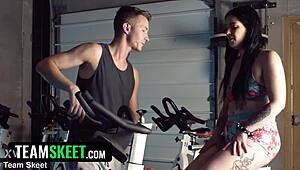 ariel's wild fuck fest during spinning class session