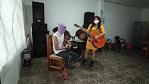 hey, don't you think this sexy music teacher turns her student on too much with her cute homemade tricks?