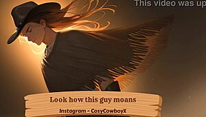 Guy moans loudly in solo session