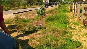 Public Flashing in Cancún: Mexican Milf Shows Tits and Ass Outdoors!